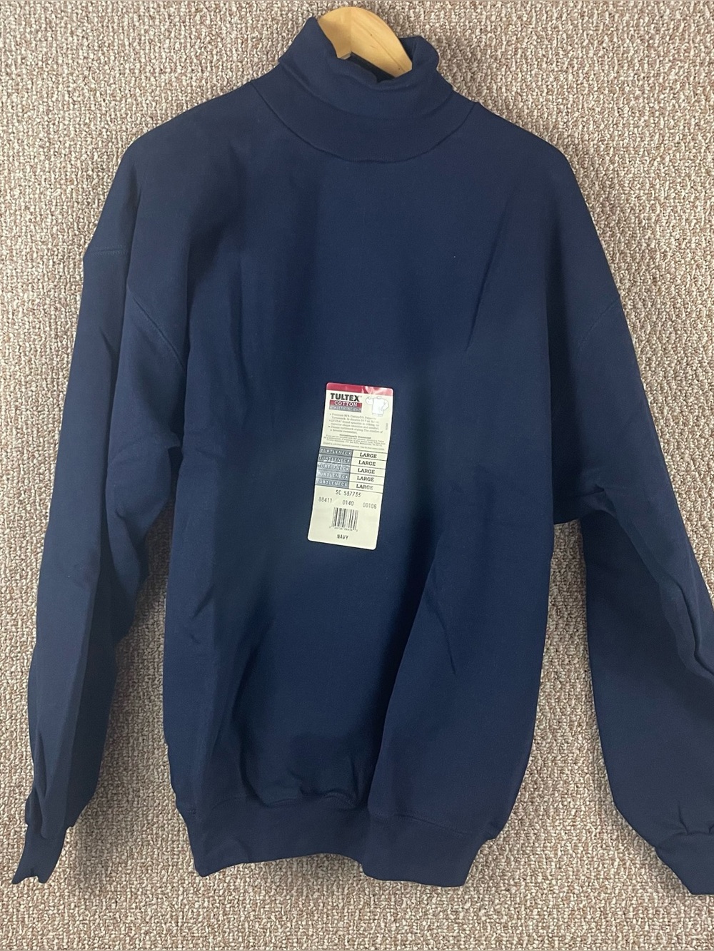 Vintage 90s Tultex Sweatshirt Large Athletic Weight Turtleneck USA Deadstock 374